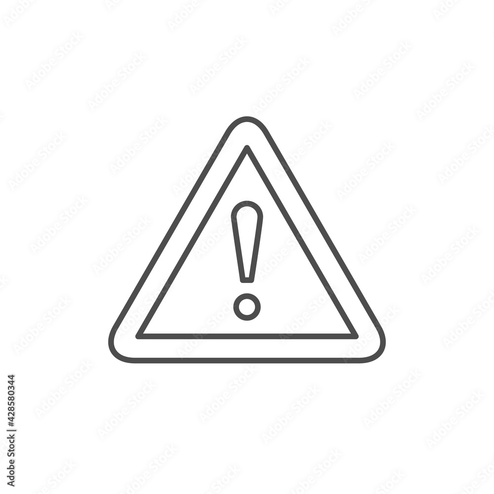 Warning sign line outline icon Warning sign line outline icon