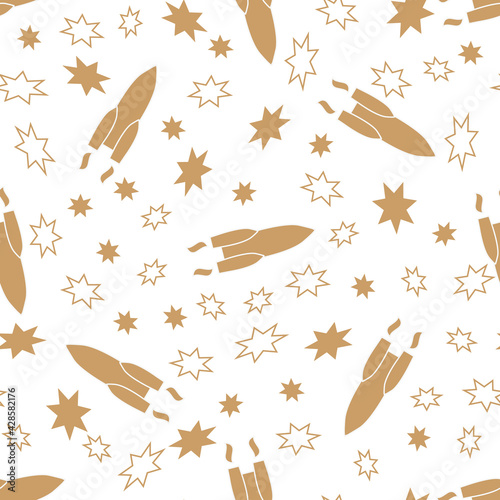 seamless pattern golden space 