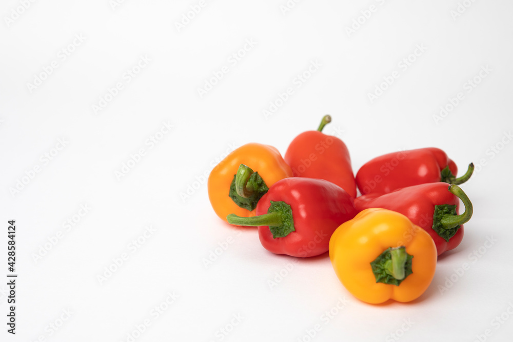 vivid paprika on white background vivid paprika on white background