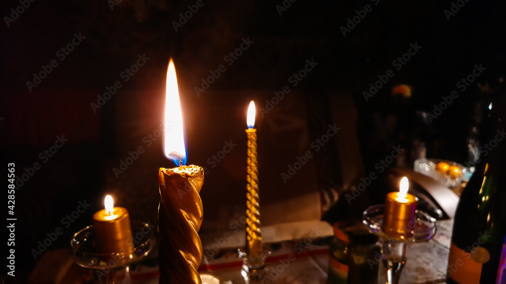 Candles on the festive table