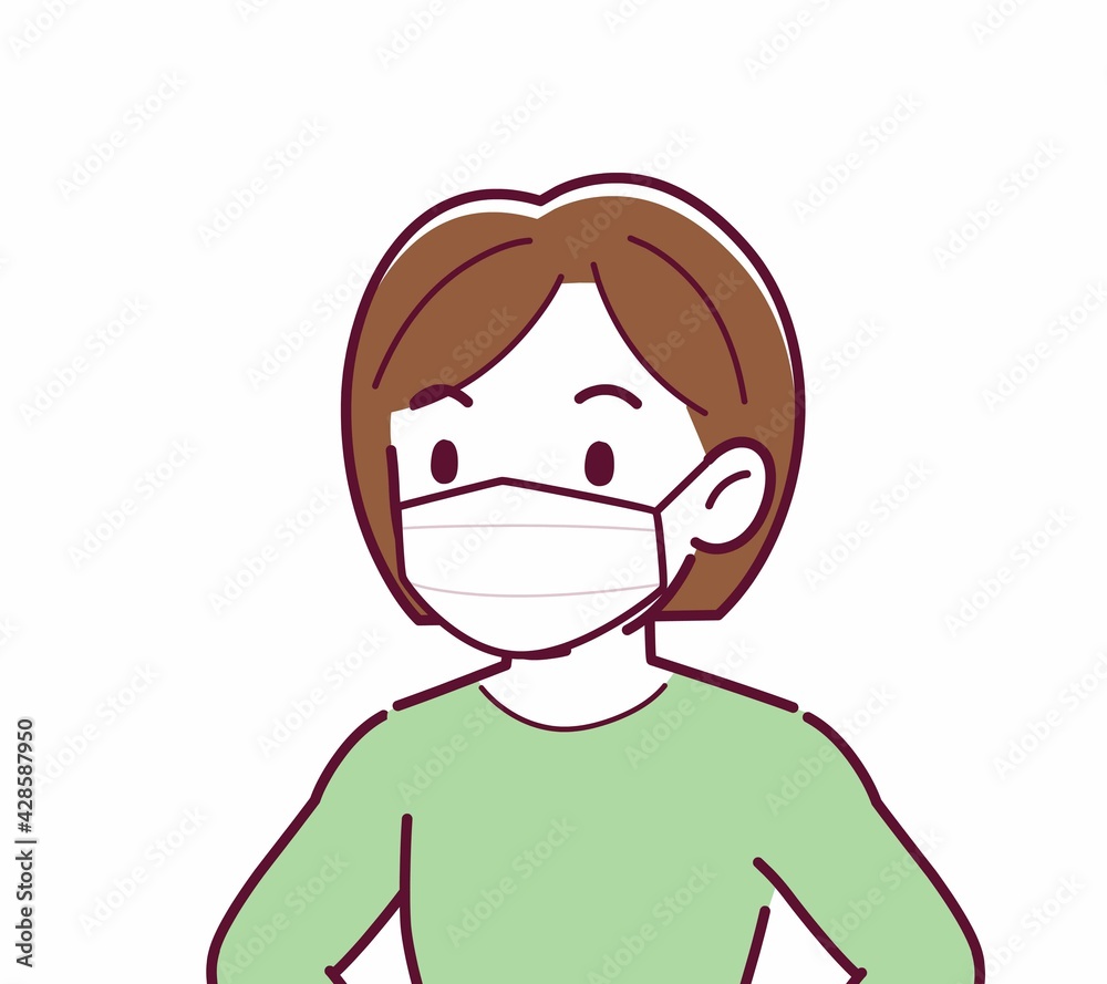Middle-aged woman in green clothes Middle-aged woman in green clothes