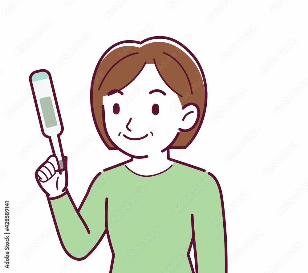 Middle-aged woman in green clothes Middle-aged woman in green clothes