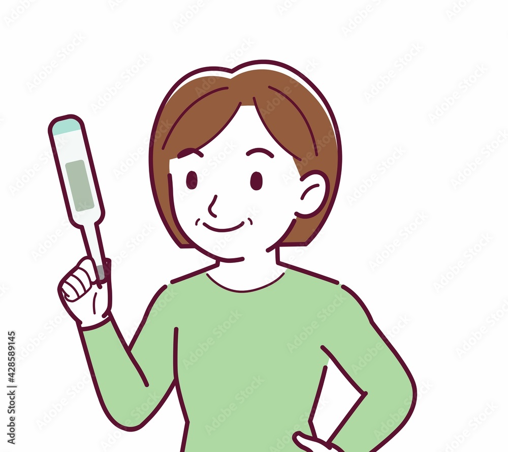 Middle-aged woman in green clothes Middle-aged woman in green clothes