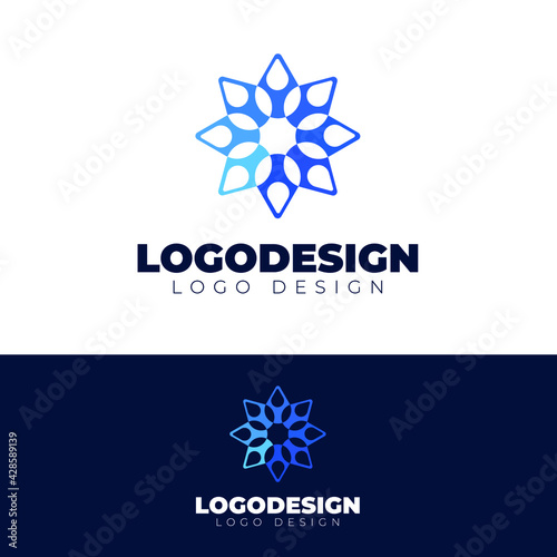 floral frost logo design modern and minimal logotype vector template