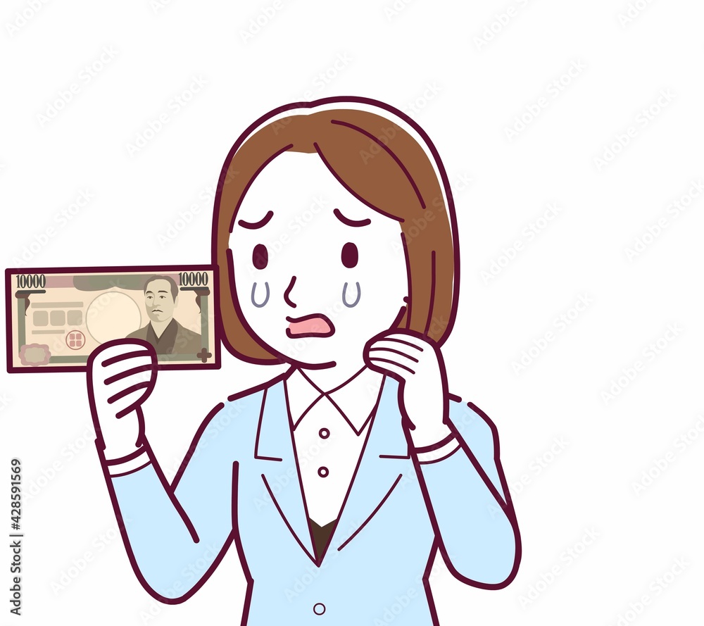 Young woman in a light blue suit