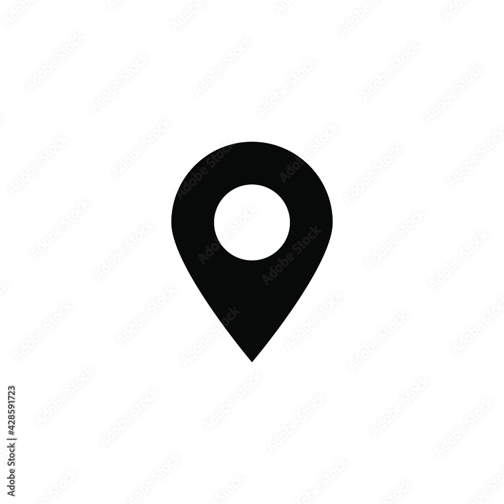 Location pin icon on white background Location pin icon on white background
