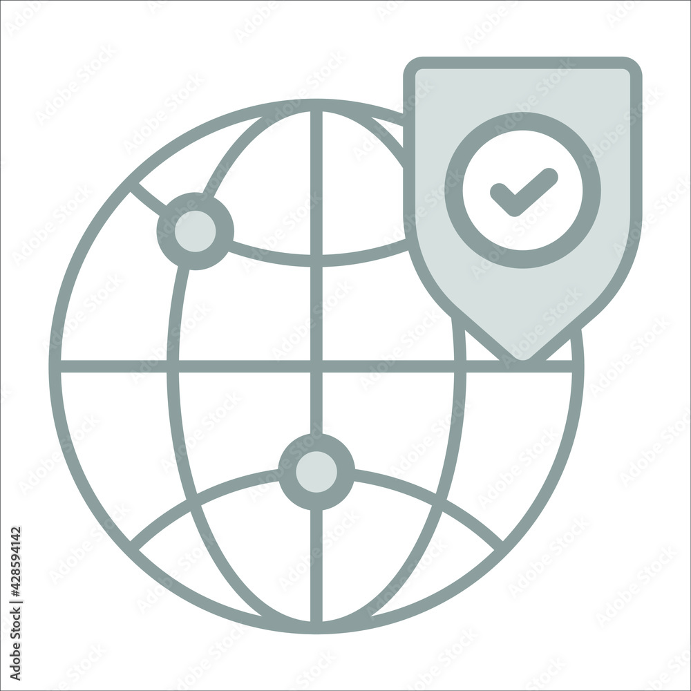 secure global business icon modern illustration