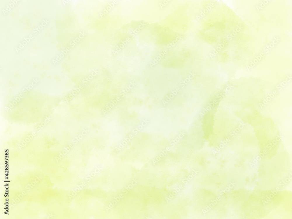 春色の明るい水彩画の壁紙、ぼやけた薄緑色の背景素材