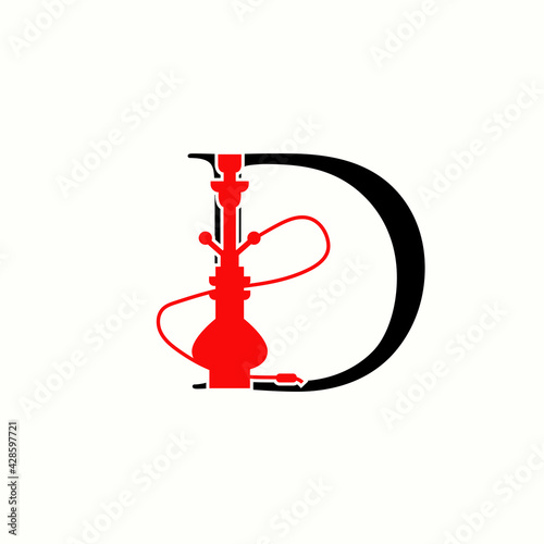 logo letter d with icon shisha vector design