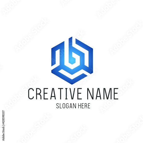 Free Download Vector Letter B Hive Circle Logo - GFXLoad