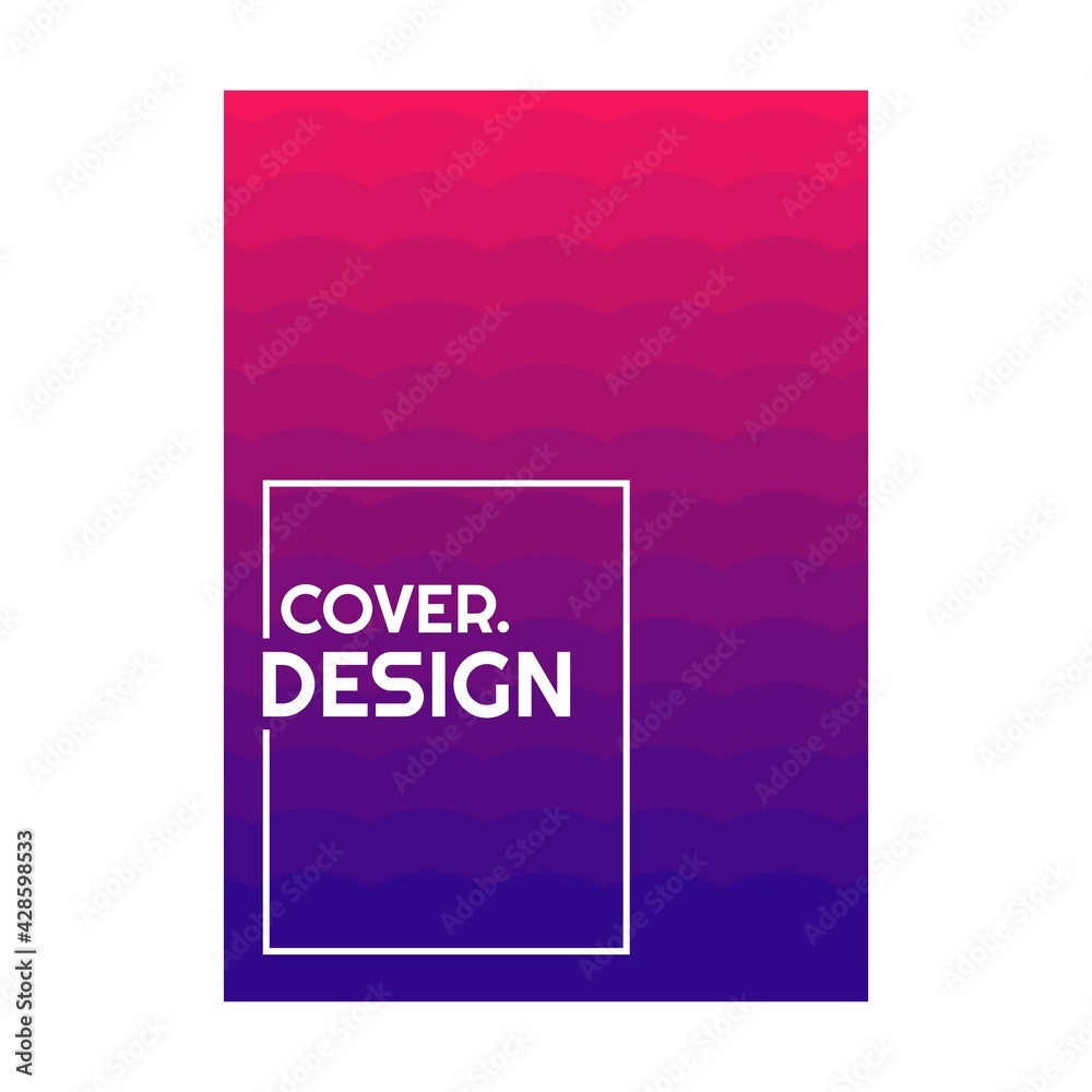colorful violet pink red halftone gradient simple portrait cover design vector illustration