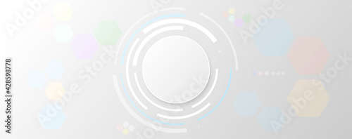 Black and white circle technology abstract technology innovation concept vector colorful background,  Elements of this image panorama