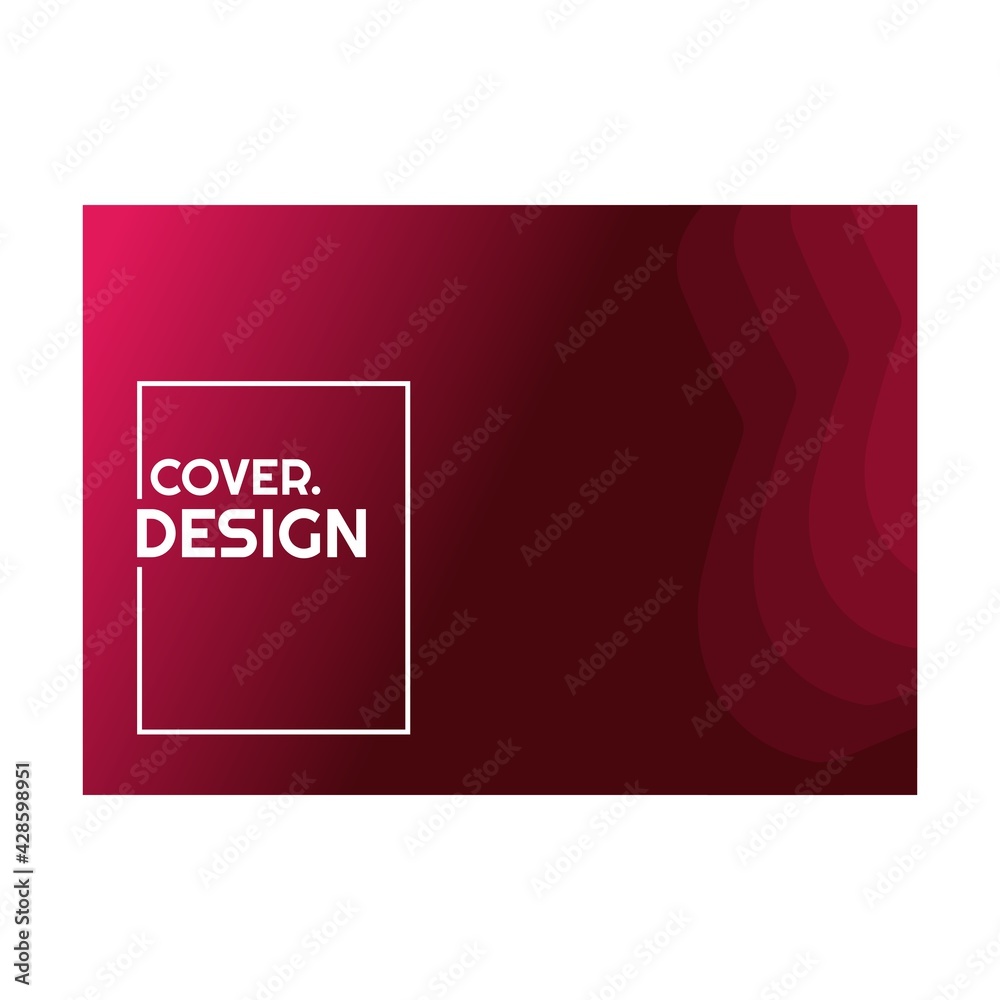 colorful red halftone gradient simple landscape cover design vector illustration