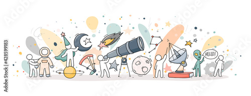 people with astronomy symbols