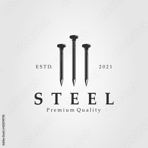 steel nail isolated logo template vector illustration design. silhouette nails icon