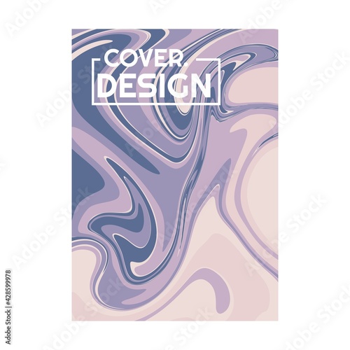 Fototapeta Naklejka Na Ścianę i Meble -  soft purple retro color psychedelic fluid art portrait cover design vector illustration
