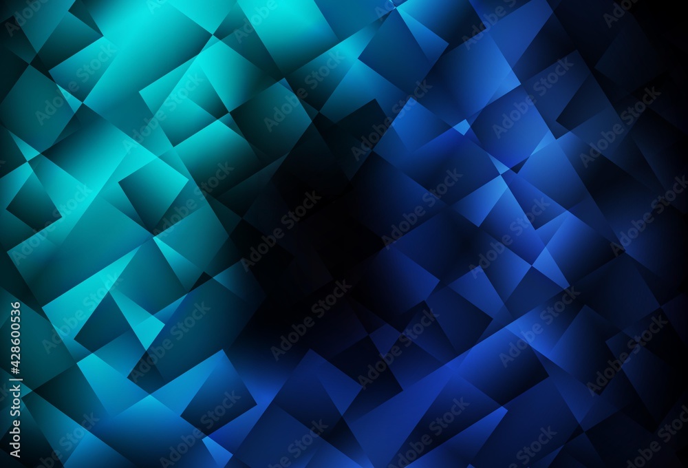 Obraz premium Dark BLUE vector background in polygonal style.