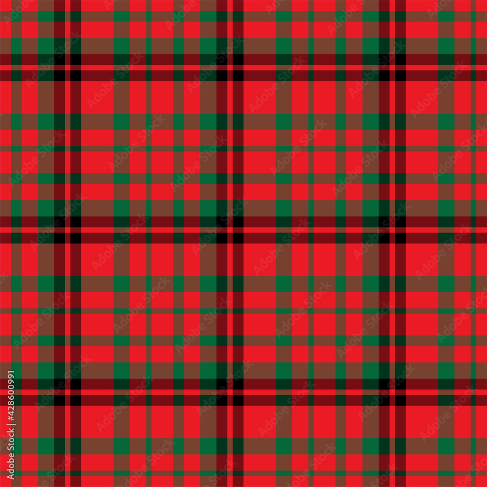 Obraz premium Plaid seamless pattern. Vector background of textile ornament. Flat fabric design.