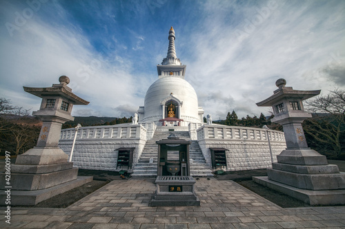 Japanese Peace Pagoda In Lumbini, Nepal photo