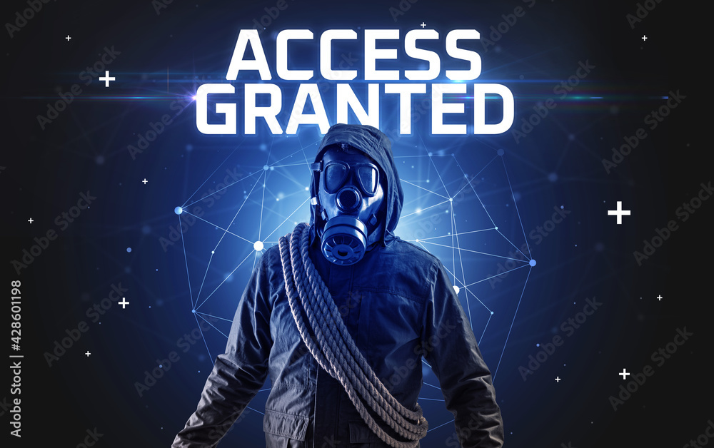Mysterious hacker, online attack concept Mysterious hacker, online attack concept