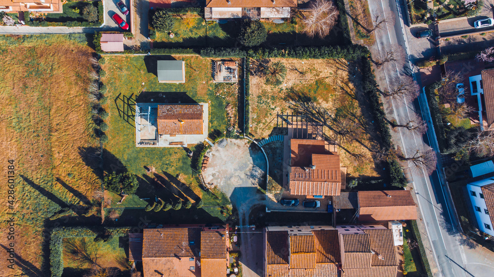 Obraz premium Landscape with drone of countryside in Tuscany.