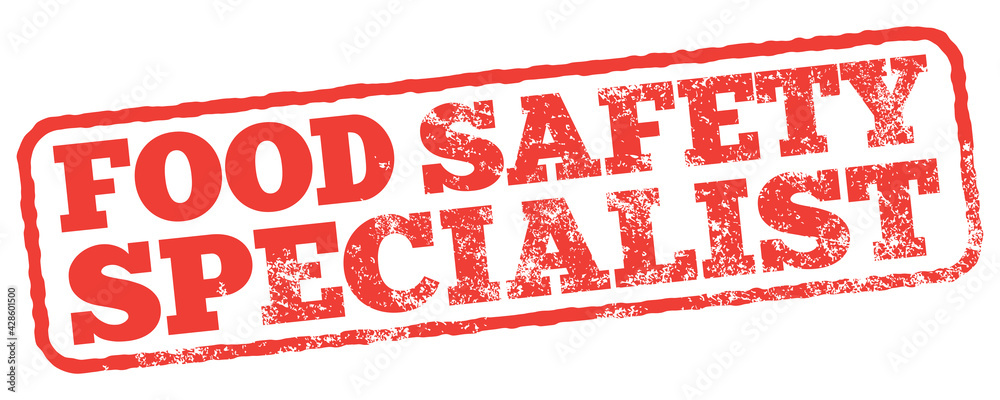 Food Safety Specialist. Vector Red Rubber Stamp. Food Safety Specialist. Vector Red Rubber Stamp.