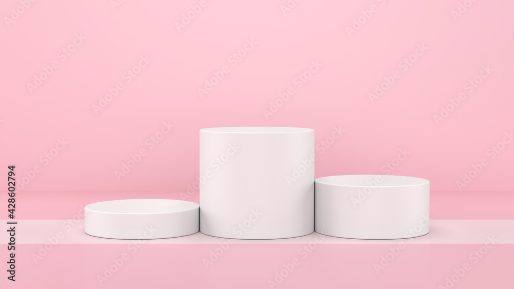 3D Scene Cylinder stand Light pink backdrop / 3D Render 3D Scene Cylinder stand Light pink backdrop / 3D Render