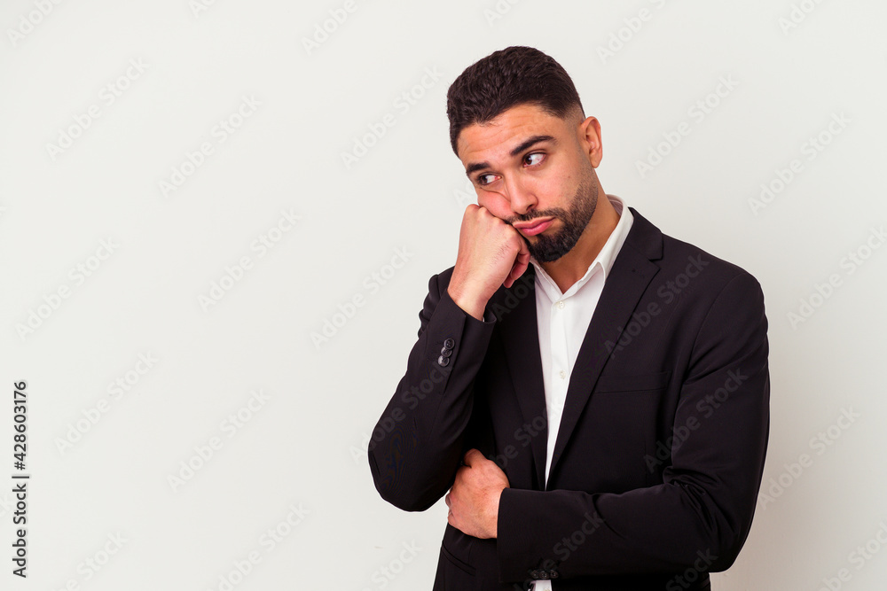 Young mixed race business man isolated on white background Young mixed race business man isolated on white background
