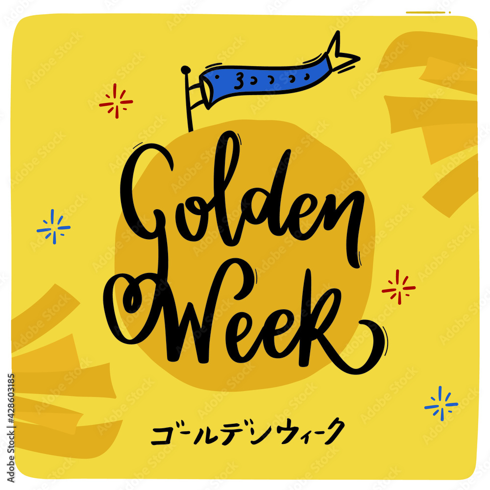 Golden Week layout for instagram post written in hand lettering design ...