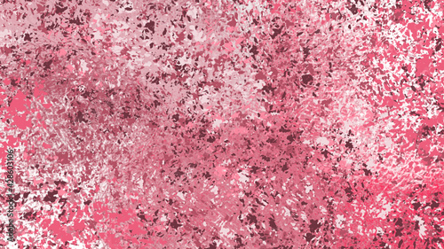 Background pink brush strokes, small leaves, fragments of pieces. Various shades of pink, splattered with paint.