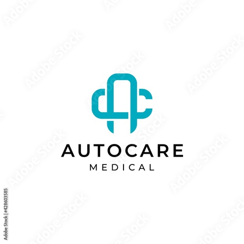 A clean and unique logo about the letter AC and cross medical health.
EPS10. Vector.