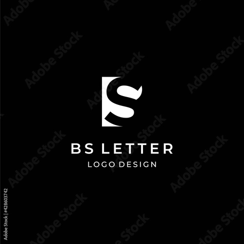 Clean and modern logo about letter B and S in negative area. EPS10. Vector.