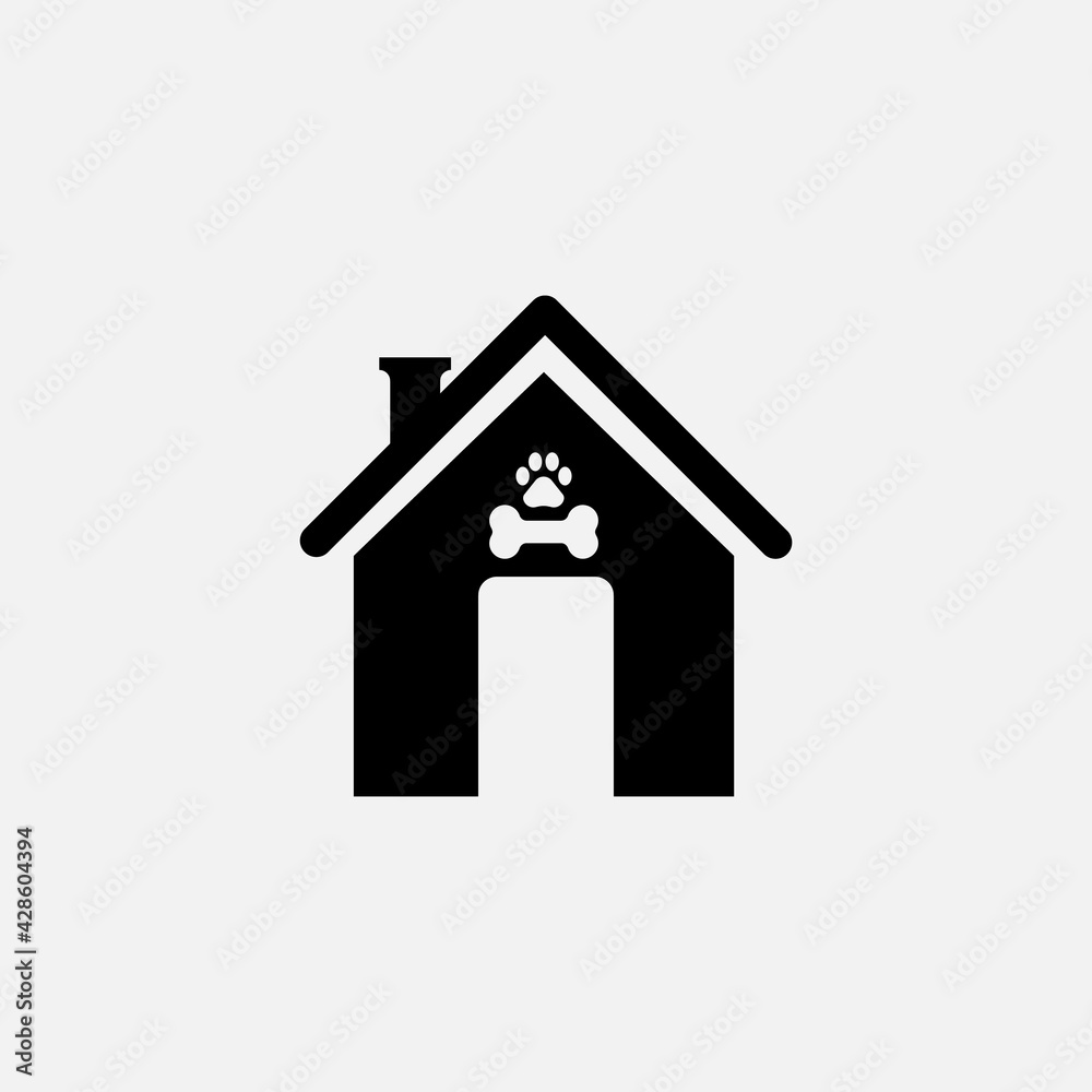 House for cat and dog. Pet care logo with home icon. illustration. House for cat and dog. Pet care logo with home icon. illustration.