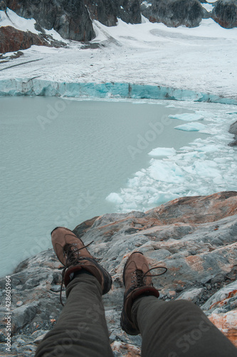 on the edge of a glacier