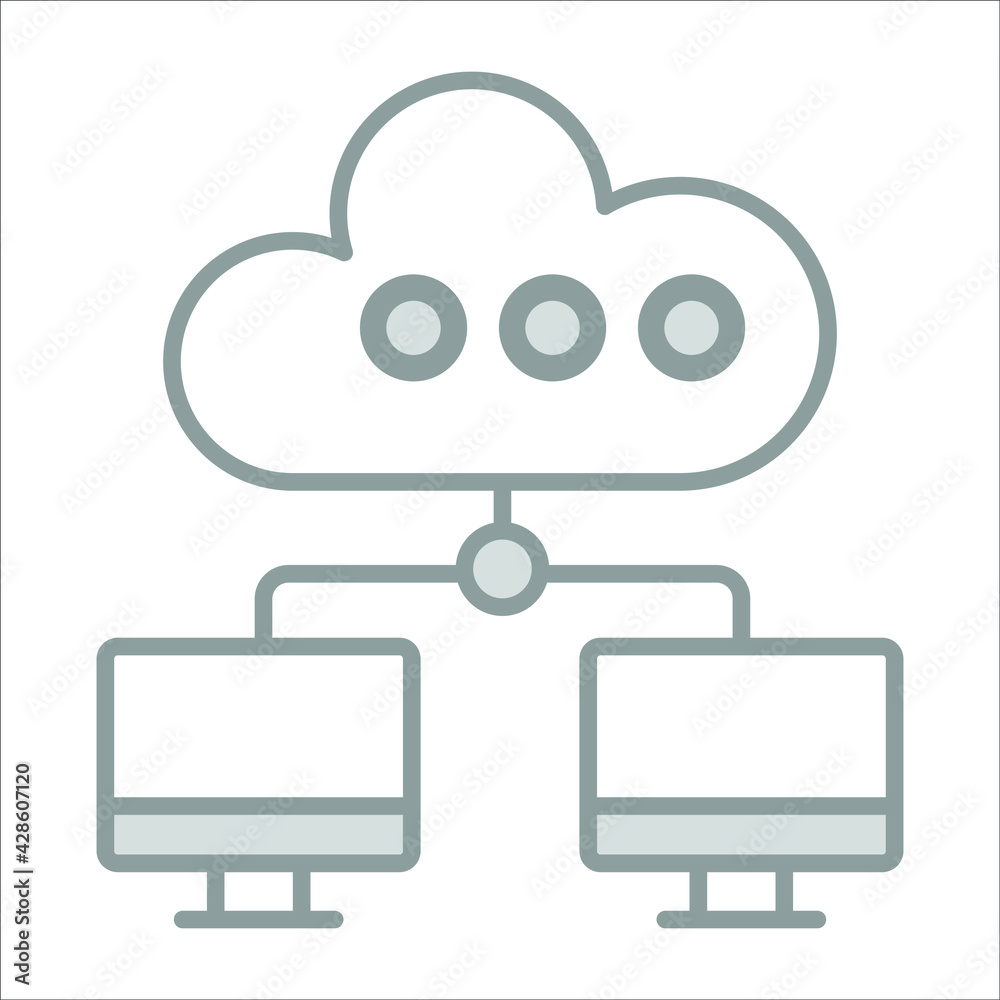 cloud network icon modern illustration cloud network icon modern illustration