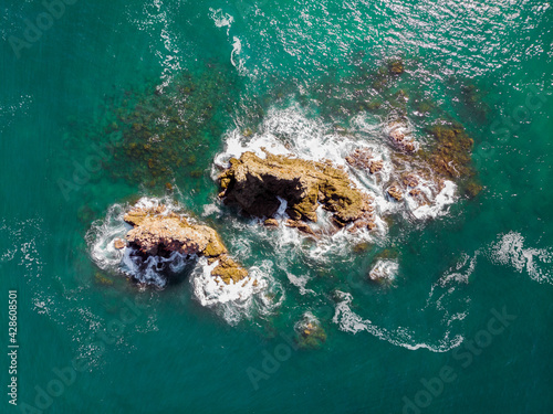 Top view of the twin rocks at the sea
