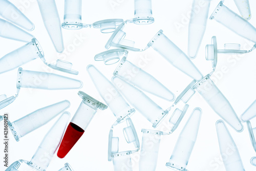 PCR microtube on a white background, PCR test tube on a white background photo