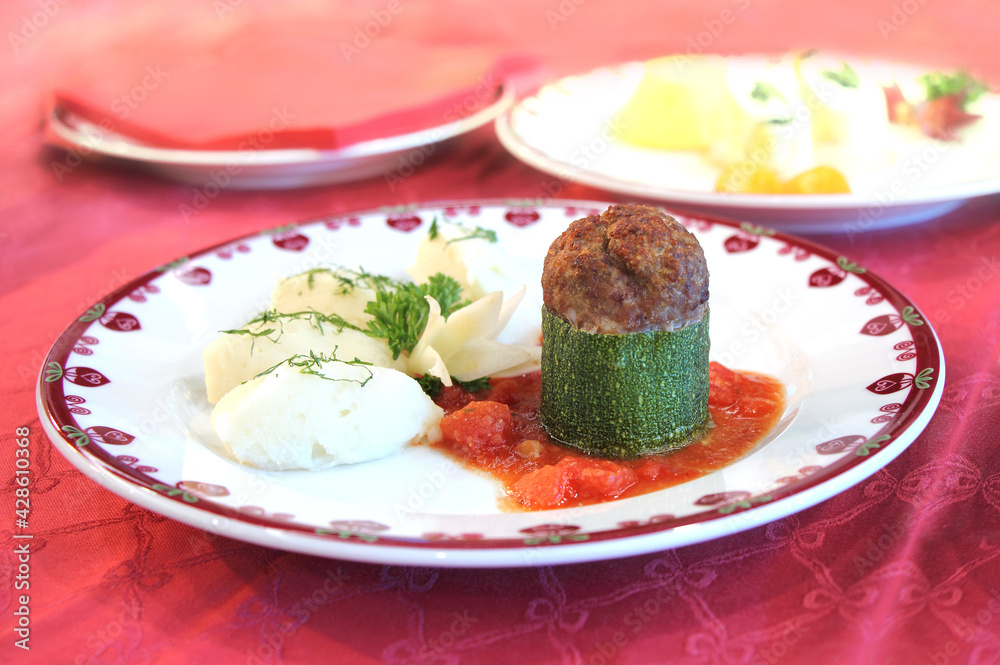 Zucchini stuffed with meat is a healthy and tasty meal