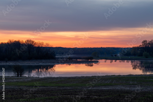 April sunrise over Busse Woods Elk Grove Village Illinois