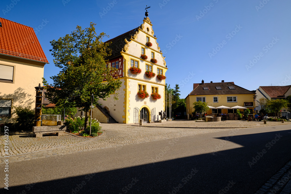 Rathaus in Markt Obernbreit, Landkreis Kitzingen, Unterfranken, Franken, Bayern, Deutschland