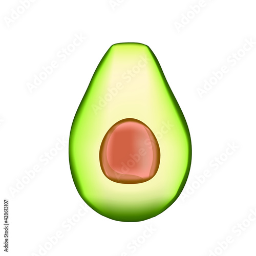 avocado half parted fruit vector illustration isolated on white