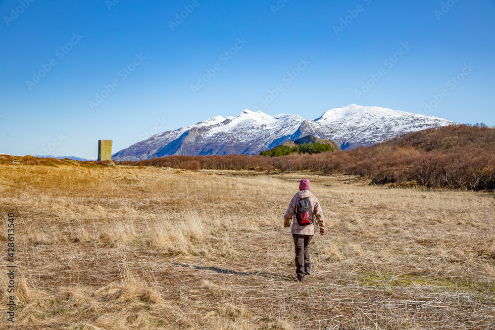 Out for a walk in great spring weather,Helgeland,Nordland county,Norway,scandinavia,Europe