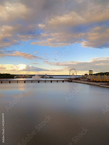 sunset over the river