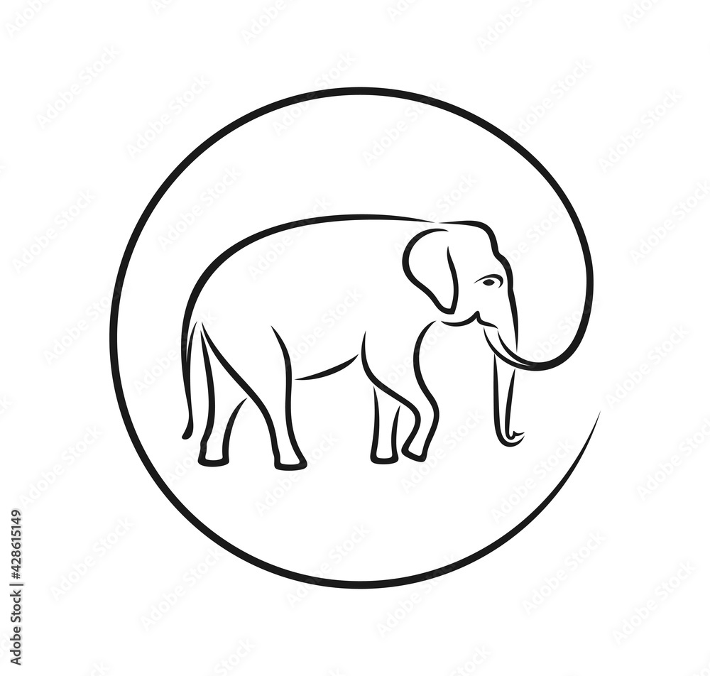 Elephant logo. Isolated elephant on white background Elephant logo. Isolated elephant on white background