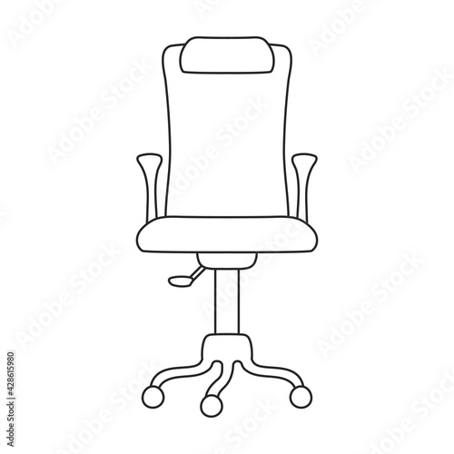Chair office vector outline icon. Vector illustration furniture armchair on white background. Isolated outline illustration icon of chair office.