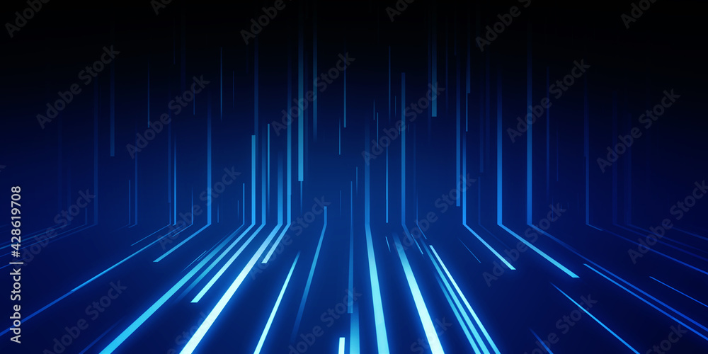 Abstract digital science fiction background. Blue lines on dark background. Abstract digital science fiction background. Blue lines on dark background.