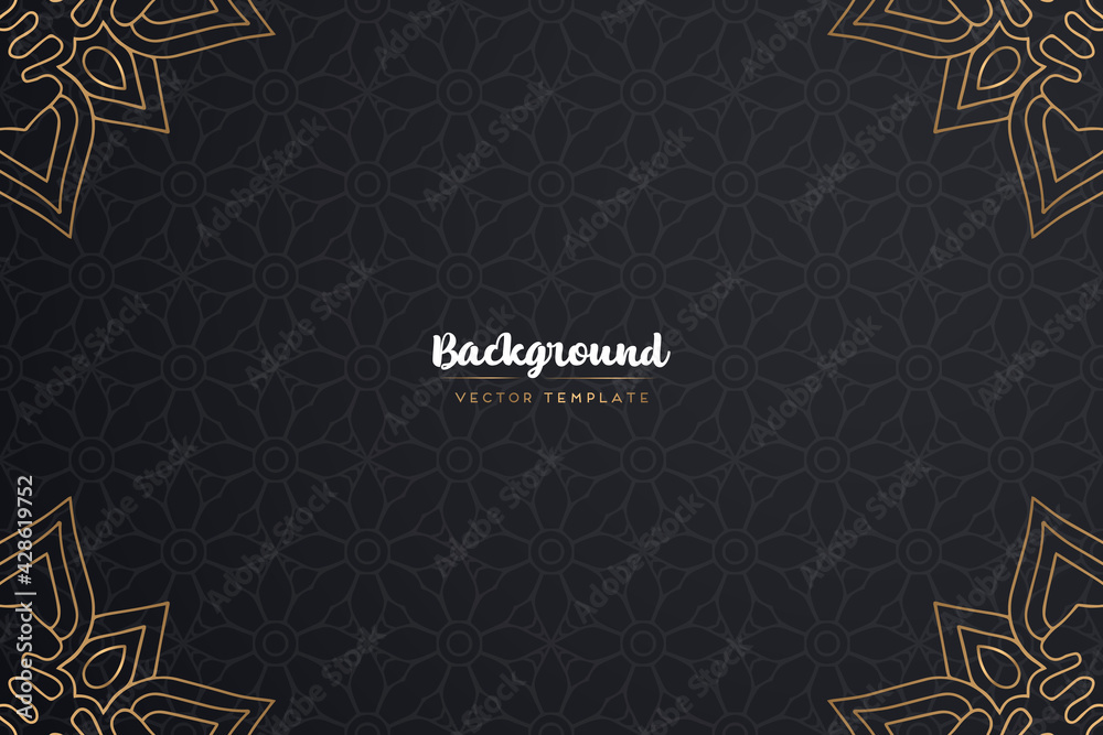 Fototapeta premium Gold background with mandala template