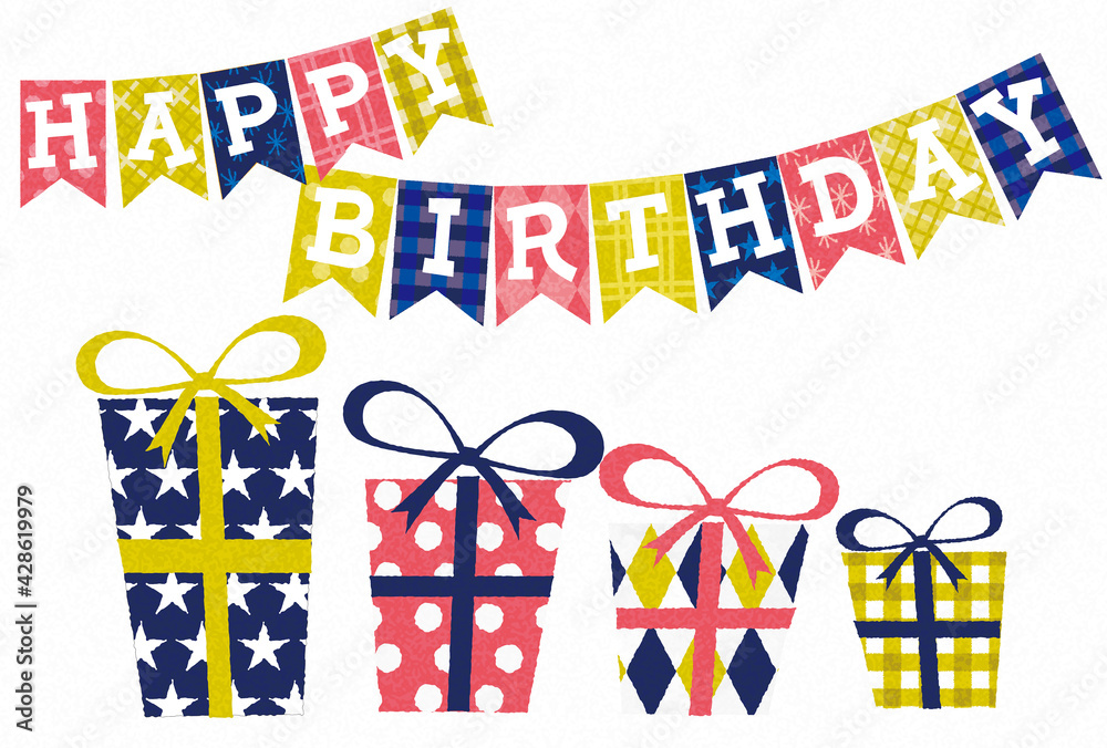 お誕生日おめでとうカード素材 Stock Vector Adobe Stock