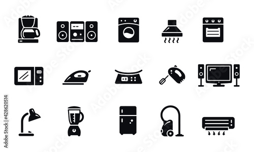 Home Appliances Icons vector design 