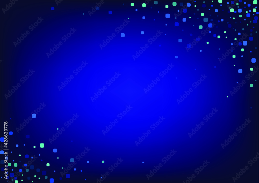 Blue Cell Flying Blue Vector Background. Falling Rhombus Postcard. Celebration Confetti Pattern. Turquoise Effect Illustration.